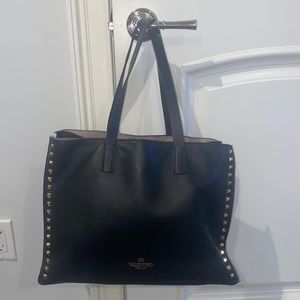 Valentino black rockstud tote